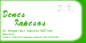 denes kapcsos business card